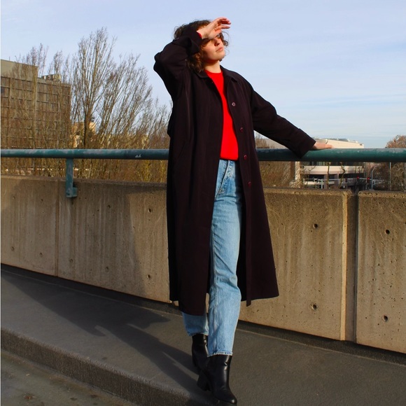 Deep Plum Trench Coat - Picture 1 of 7